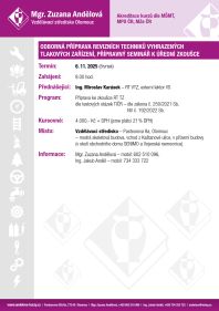 Odborná příprava revizních techniků vyhrazených tlakových zařízení, přípravný seminář k úřední zkoušce
